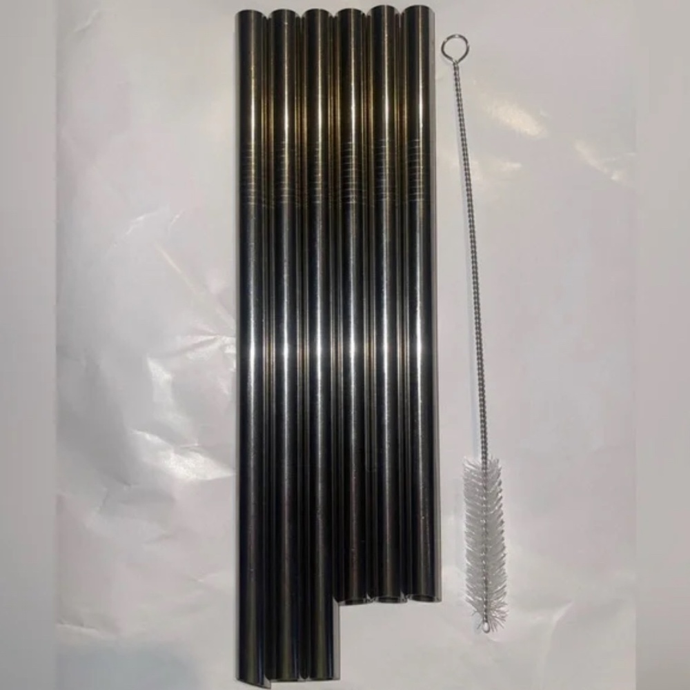 Stainless Steel Boba/Smoothie Straws & Cleaner
